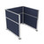 Portable Partition Wall Pre-Configured Hush Panel Electric Cubicle, U Shape 6' x 6' Navy Blue Woven Fabric - Silver Trim