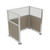 Portable Partition Wall Pre-Configured Hush Panel Electric Cubicle, U Shape 6' x 4' W/ Window Warm Pebble Woven Fabric - Silver Trim