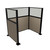 Portable Partition Wall Pre-Configured Hush Panel Electric Cubicle, U Shape 6' x 4' Warm Pebble Woven Fabric - Black Trim