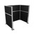 Portable Partition Wall Pre-Configured Hush Panel Cubicle, U Shape 6' x 4' Black Woven Fabric - Silver Trim