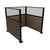 Portable Partition Wall Pre-Configured Hush Panel Cubicle, U Shape 6' x 6' W/ Window Mocha Woven Fabric - Black Trim