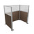 Portable Partition Wall Pre-Configured Hush Panel Cubicle, U Shape 6' x 4' W/ Window Mocha Woven Fabric - Silver Trim