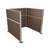 Portable Partition Wall Pre-Configured Hush Panel Cubicle, U Shape 6' x 6' Mocha Woven Fabric - Silver Trim