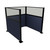 Portable Partition Wall Pre-Configured Hush Panel Cubicle, U Shape 6' x 6' W/ Window Navy Blue Woven Fabric - Black Trim