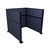 Portable Partition Wall Pre-Configured Hush Panel Cubicle, U Shape 6' x 6' Navy Blue Woven Fabric - Black Trim