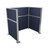 Portable Partition Wall Pre-Configured Hush Panel Cubicle, U Shape 6' x 4' Navy Blue Woven Fabric - Silver Trim