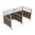 Acoustic Portable Partition Wall Pre-Configured Hush Panel Electric Cubicles 6' x 6' W/ Window Mocha Woven Fabric - Silver Trim