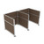 Acoustic Portable Partition Wall Pre-Configured Hush Panel Electric Cubicles 6' x 6' Mocha Woven Fabric - Silver Trim