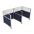 Acoustic Portable Partition Wall Pre-Configured Hush Panel Electric Cubicles 6' x 6' W/ Window Navy Blue Woven Fabric - Silver Trim