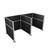 Pre-Configured Hush Panel Cubicle 6' x 6' Black Woven Fabric - Silver Trim