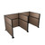 Acoustic Portable Partition Wall Pre-Configured Hush Panel Cubicles 6' x 6' Mocha Woven Fabric - Black Trim