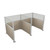 Pre-Configured Hush Panel Cubicle 6' x 6' W/ Window Warm Pebble Woven Fabric - Silver Trim