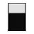 Hush Screen Portable Partition 4' x 6' Black Fabric Clear Fluted Window Without Wheels Black Trim