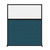 Hush Screen Portable Partition 5' x 6' Caribbean Woven Fabric Clear Window Without Wheels Black Trim