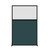Hush Screen Portable Partition 4' x 6' Blue Lagoon Fabric Clear Fluted Window Without Wheels Black Trim