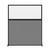 Hush Screen Portable Partition 5' x 6' Ash Gray Fabric Clear Window Without Wheels Black Trim