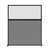 Hush Screen Portable Partition 5' x 6' Ash Gray Fabric Clear Fluted Window Without Wheels Black Trim