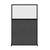 Hush Screen Portable Partition 4' x 6' Classic Gray Fabric Frosted Window Without Wheels Black Trim
