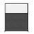 Hush Screen Portable Partition 5' x 6' Classic Gray Fabric Frosted Window Without Wheels Black Trim