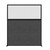 Hush Screen Portable Partition 5' x 6' Classic Gray Fabric Clear Fluted Window Without Wheels Black Trim