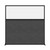 Hush Screen Portable Partition 6' x 6' Classic Gray Fabric Clear Window Without Wheels Black Trim