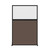 Hush Screen Portable Partition 4' x 6' Taupe Fabric Clear Fluted Window Without Wheels Black Trim