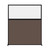 Hush Screen Portable Partition 5' x 6' Taupe Fabric Frosted Window Without Wheels Black Trim