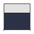 Hush Screen Portable Partition 6' x 6' Navy Blue Woven Fabric Clear Fluted Window Without Wheels Black Trim