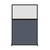 Hush Screen Portable Partition 4' x 6' Midnight Blue Fabric Clear Fluted Window Without Wheels Black Trim