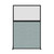 Hush Screen Portable Partition 4' x 6' Steel Blue Fabric Clear Fluted Window Without Wheels Black Trim