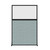 Hush Screen Portable Partition 4' x 6' Steel Blue Fabric Frosted Window Without Wheels Black Trim
