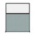 Hush Screen Portable Partition 5' x 6' Steel Blue Fabric Frosted Window Without Wheels Black Trim