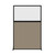 Hush Screen Portable Partition 4' x 6' Limestone Fabric Frosted Window Without Wheels Black Trim