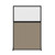 Hush Screen Portable Partition 4' x 6' Limestone Fabric Clear Window Without Wheels Black Trim