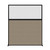 Hush Screen Portable Partition 5' x 6' Limestone Fabric Clear Fluted Window Without Wheels Black Trim