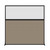 Hush Screen Portable Partition 6' x 6' Limestone Fabric Clear Fluted Window Without Wheels Black Trim