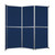 Operable Wall™ Folding Room Divider 11'9" x 12'3" Navy Blue Fabric - Silver Trim