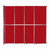 Operable Wallª Sliding Room Divider 12'8" x 12'3" Red Fabric - Silver Trim