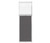 2' x 6' W/ Window Charcoal Gray Fabric Clear Fluted Window