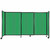 StraightWall Sliding Portable Partition 7'2" x 4' Green Fluted Polycarbonate