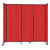 StraightWall Sliding Portable Partition 7'2" x 6'10" Red Fluted Polycarbonate