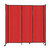 StraightWall Sliding Portable Partition 7'2" x 7'6" Red Fluted Polycarbonate