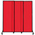QuickWall Sliding Portable Partition 7' x 7'4" Red Fluted Polycarbonate