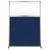Hush Screen Portable Partition 4' x 6' Navy Blue Fabric Clear Window Without Wheels