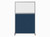 Hush Screen Portable Partition 4' x 6' Navy Blue Fabric Clear Fluted Window With Wheels