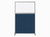 Hush Screen Portable Partition 4' x 6' Navy Blue Fabric Frosted Window With Wheels