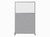 Hush Screen Portable Partition 4' x 6' Slate Fabric Clear Fluted Window With Wheels