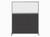 Hush Screenª Portable Partition 5' x 6' Charcoal Gray Fabric Clear Fluted Window With Wheels