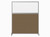 Hush Screen Portable Partition 5' x 6' Latte Fabric Clear Window With Wheels