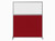 Hush Screenª Portable Partition 5' x 6' Red Fabric Clear Fluted Window With Wheels